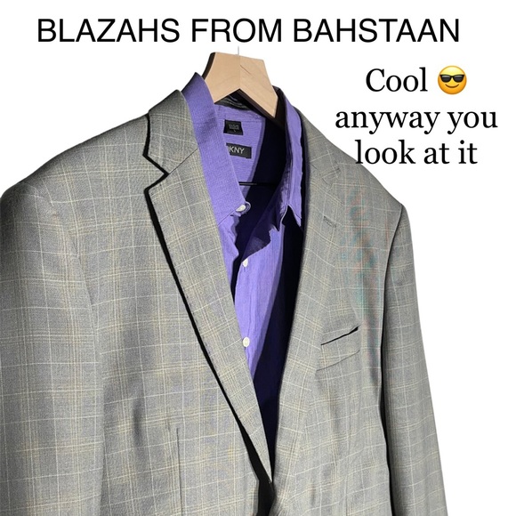 Giorgio Fiorelli Soft Grey 2 Button Canvas Stitching Double Vented Blazer 46L - Picture 1 of 15